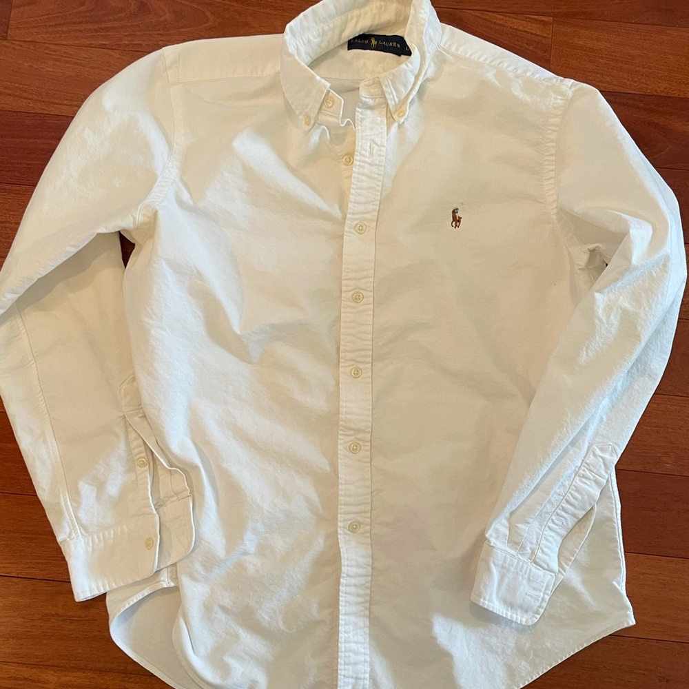 White Ralph Lauren Button Down Oxford sz L